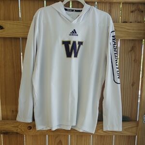 Adidas White Long Sleeve with Washington Emblem